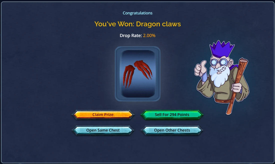 Member win — Dragon claws