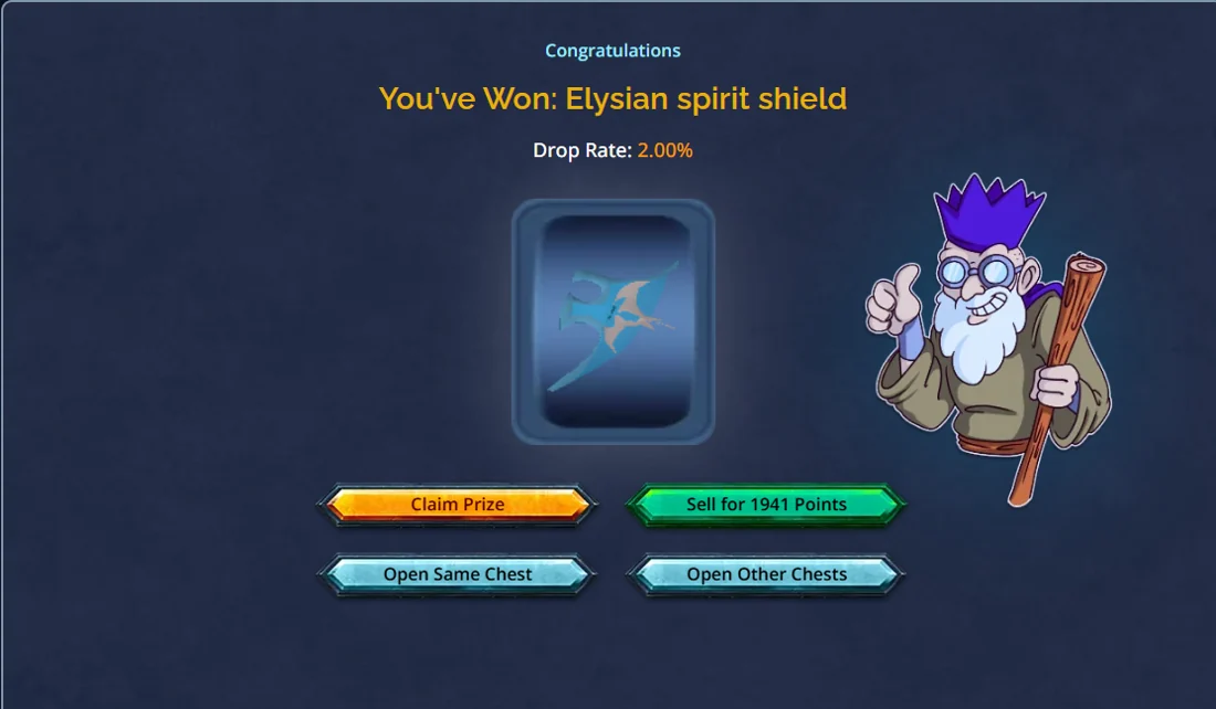 Member win — Elysian spirit shield