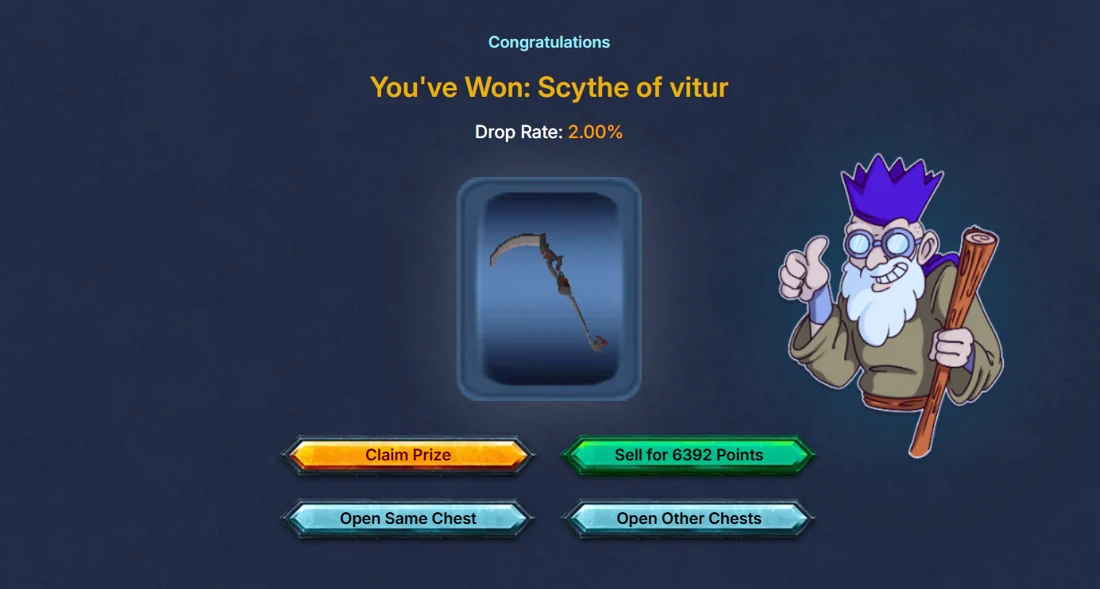 Member win — Scythe of Vitur
